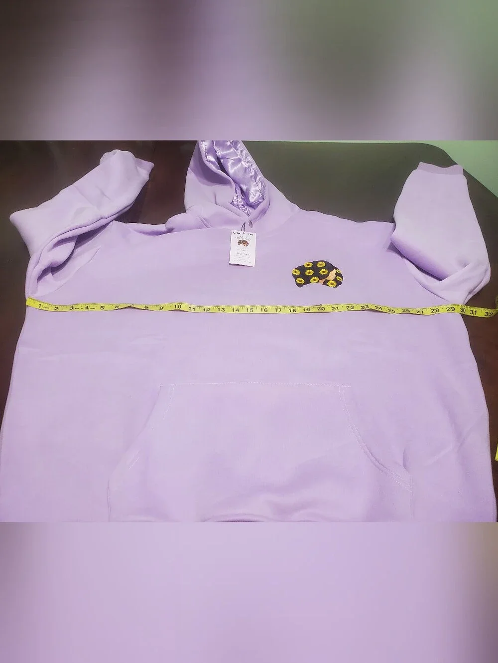 Oil of Essence Satin Lined Hoodie Lilac XXL NWT Hair Care Soft Fleece Snap Neck